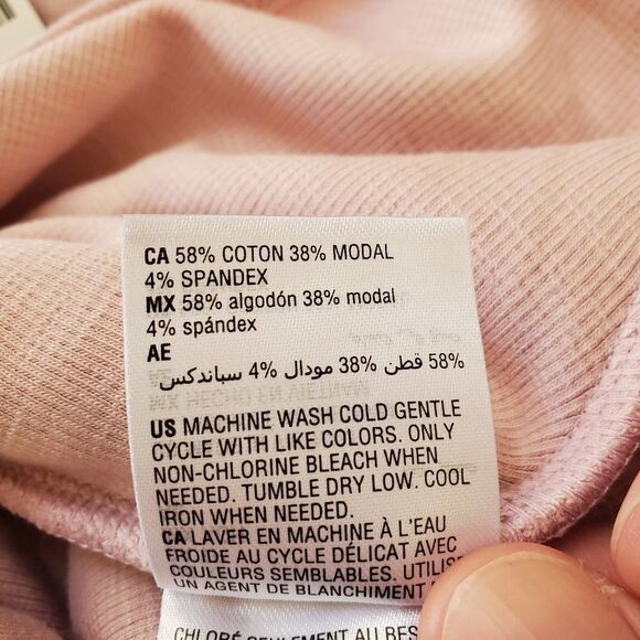 INC Long-Sleeve Draped Ribbed T-Shirt size XS in Pale Mauve - NEW - Picture 12 of 12